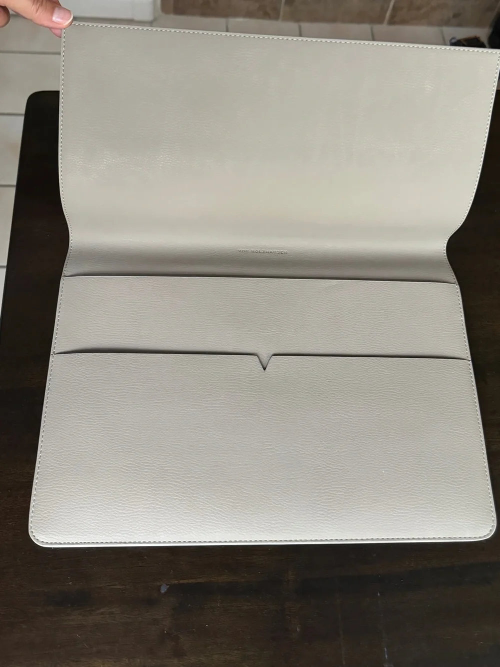 Leather Tablet Laptop Cover in Cream